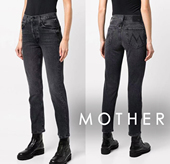 正品 女士高腰直筒九分烟灰色春秋欧美明星款 Mother牛仔裤 香港代购