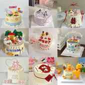 蛋糕模型仿真2026新款 网红创意卡通生日蛋糕模型假蛋糕塑胶道具