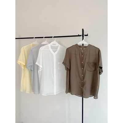 浙江旺季服饰有限公司莱赛尔海鸥天丝亚麻棉衬衫轻薄款小圆领开衫