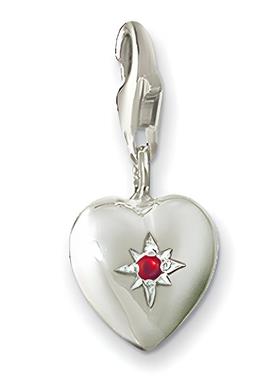镶嵌红色水晶爱心形吊坠托马斯萨博个性时尚DIY配饰银小众首饰品