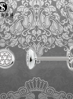 个性小巧白色微镶锆圣诞925银气质百搭韩国女耳钉潮托马斯萨博