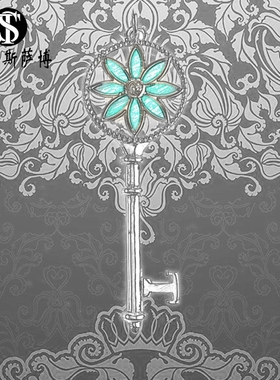 绿色花瓣纯银饰品钥匙吊坠送女友