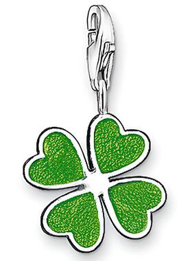 绿色搪瓷珐琅四叶草吊坠挂坠子个性时尚DIY首饰托马斯DIY幸运转运