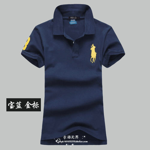 夏季保罗摩根polo衫女士翻领大码修身短袖t恤女纯棉POLO领情侣装