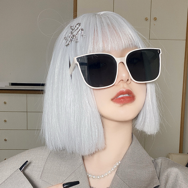 墨镜奶白色遮阳高级感女士方形