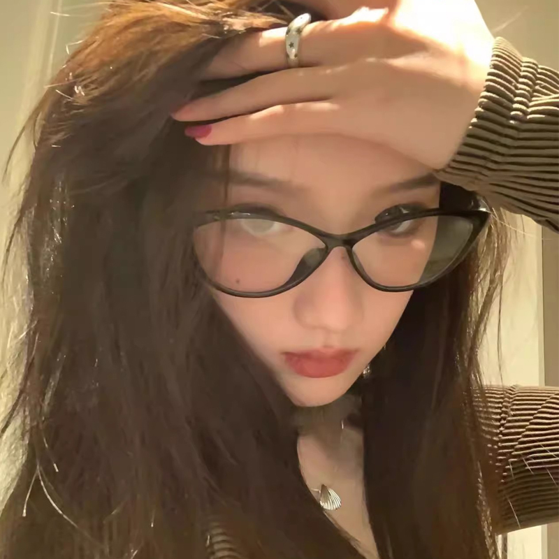 女士潮复古ins个性猫眼眼镜框