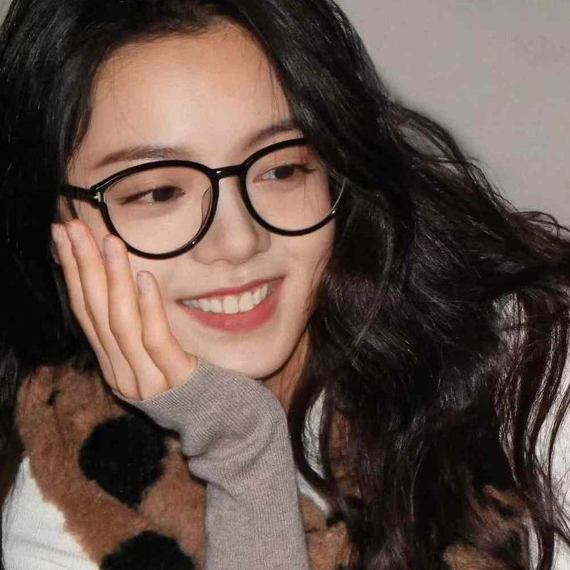 复古黑框圆脸赵今麦同款眼镜框