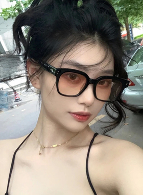 复古渐变粉色墨镜女网红可配度