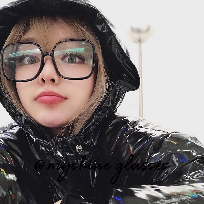 网红周扬青同款超大女平光眼镜