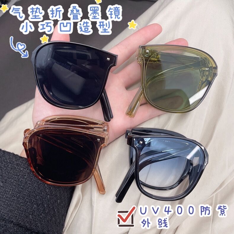 可折叠偏光气垫茶色女便携墨镜