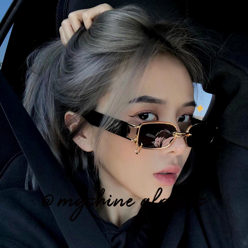 太阳镜窄框遮阳复古ins女