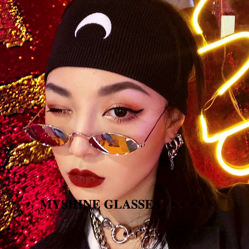 超小窄框INS反光网红男眼镜