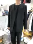 Hàn Quốc mua Dongdaemun nam 19 xu hướng mùa xuân mới không có cổ áo phù hợp với cổ áo - Suit phù hợp áo thun nam