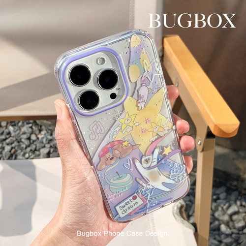 梦幻紫色星星卡通手机壳