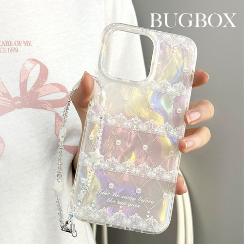 BUGBOX白色蕾丝气质双层手机壳