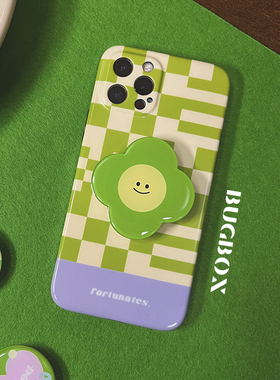 BUGBOX原创棋盘格多巴胺适用iPhone15网红苹果16ProMax创意女生手机壳花朵14Pro小众韩系16保护套新款
