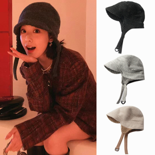 2025新品 羊毛帽子男保暖防风雷锋帽 日本羊羔毛飞行帽护耳帽女冬季