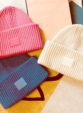 篙端2025秋冬新色纯羊毛方块笑脸帽瓜皮帽男羊绒冷帽情侣帽女保暖