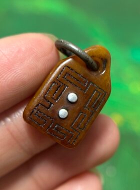 天然牦牛骨雕刻咒点牌子西藏特色工艺品西藏传文玩小元素佛珠配饰