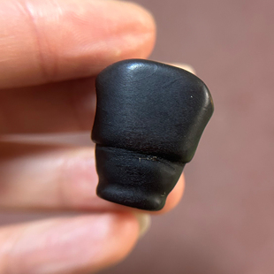 21mm大尺寸西藏回流老木头三通黑色手工雕刻孔道佛珠108手串百搭