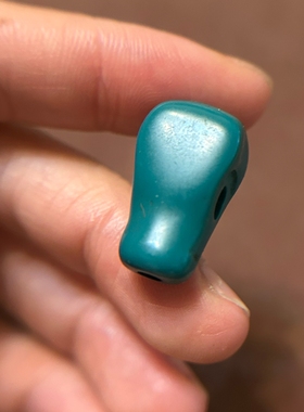 12mm绿色料器三通藏传文玩配饰108佛珠手串搭配佛头大孔道仿绿松