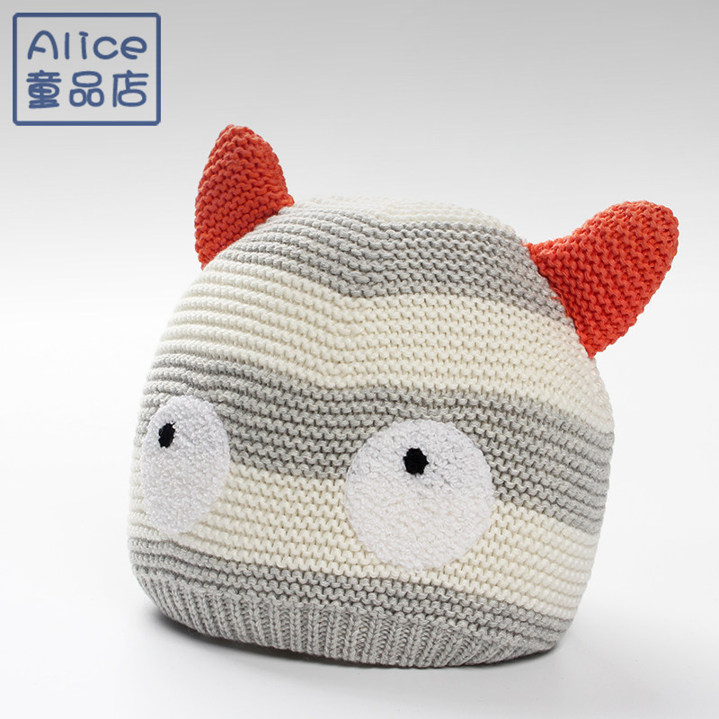 秋冬季婴儿帽子纯棉1-3岁2男童保暖针织帽新生儿童可爱宝宝套头帽