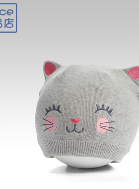 秋冬季儿童帽子1-4岁女童保暖针织帽婴儿棉内衬可爱宝宝套头帽薄