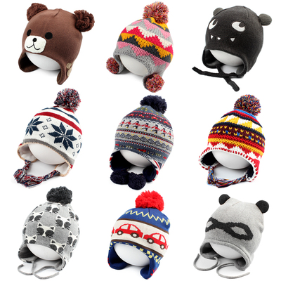 秋冬季婴儿护耳帽儿童保暖套头帽