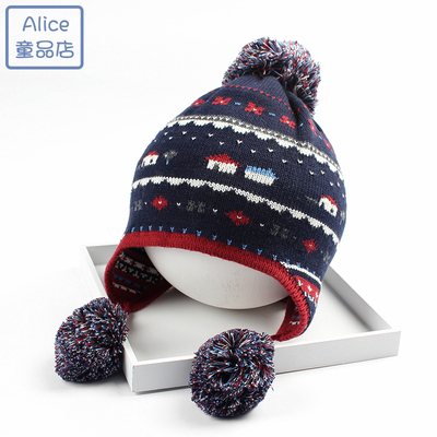 秋冬季纯棉可爱风毛球针织帽子