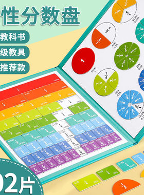 磁性分数学习教具小学数学三五年级盘的初步认识磁吸演示器加减法