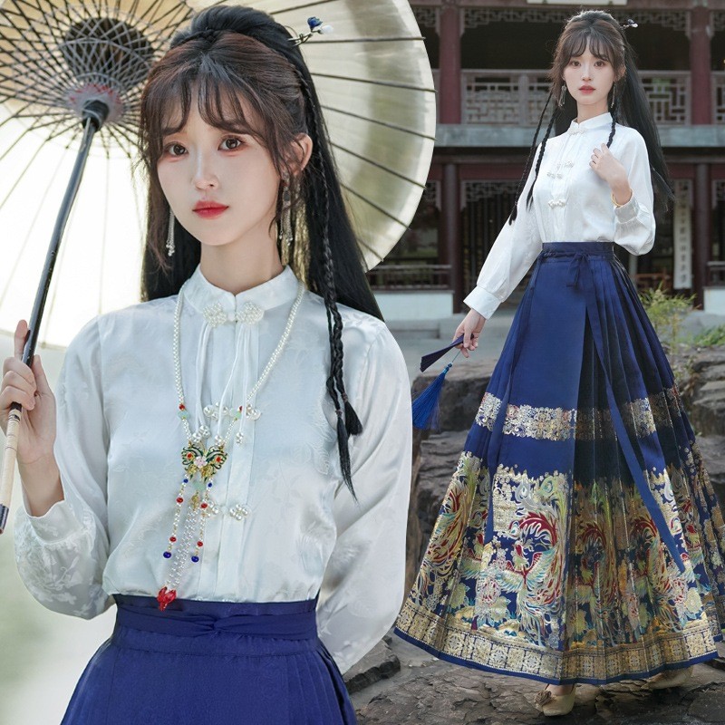 春秋季马面裙套装初中生少女汉服