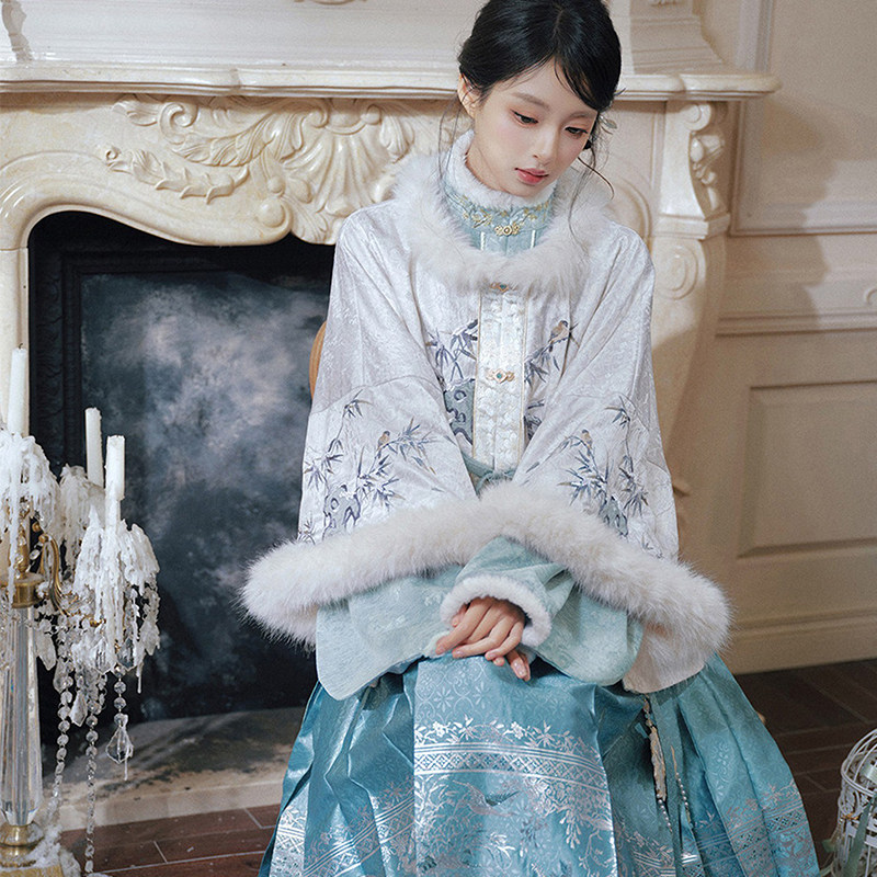 秋冬季冬天明制冬装新中式中国风马面裙成人礼礼服初中生少女汉服