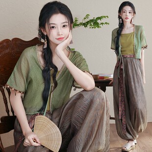 古装中国风古筝演出服日常新中式套装18岁成人礼礼服初中生女汉服