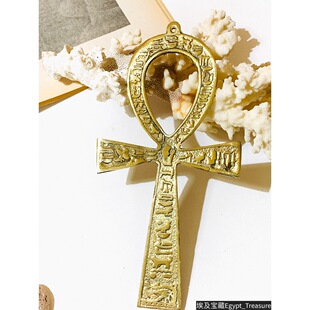 现货埃及产古埃及魔力安卡大号铜摆件可手持异域招财高频旺事业