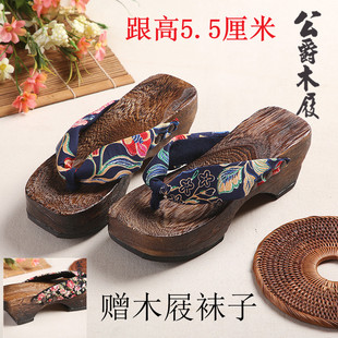 厂家直销外贸日单 木屐拖 人字拖 凉拖鞋 女款高跟多色入木拖鞋