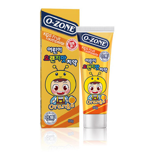 韩国进口ozone欧志姆儿童牙膏香橙味60g2岁+防蛀健齿换牙温和8无
