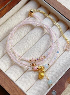 天然水晶珠宝三圈手链