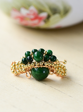 女干青中国风手工编织刀马旦戒指