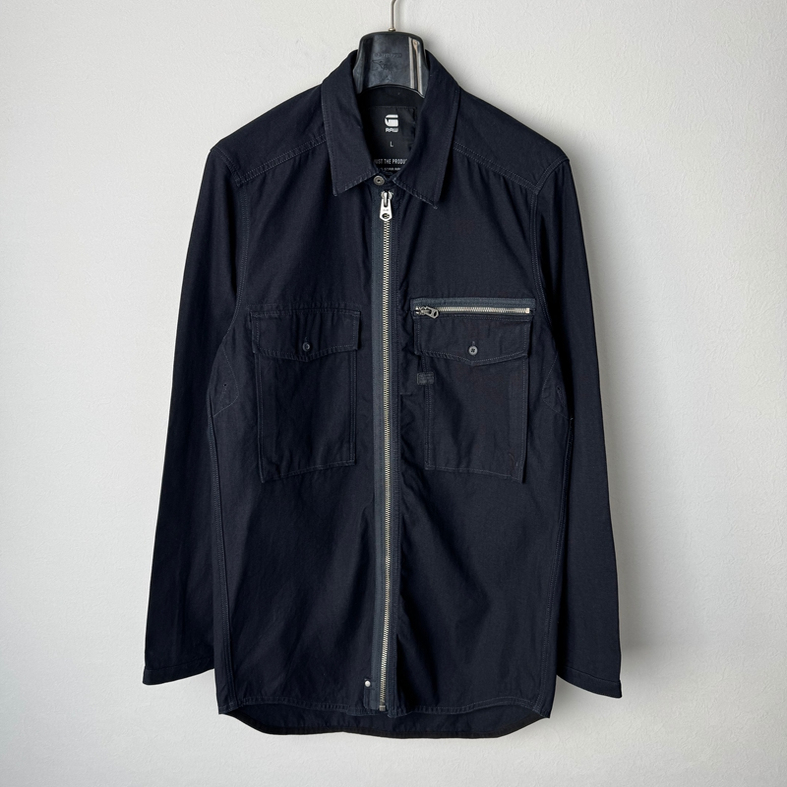 G家男士夹克式衬衫休闲中长款风衣外套原色单宁