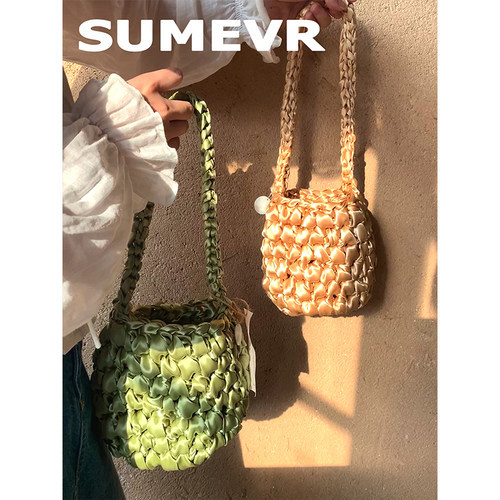 手工编织水桶包SUMEVR单肩手提