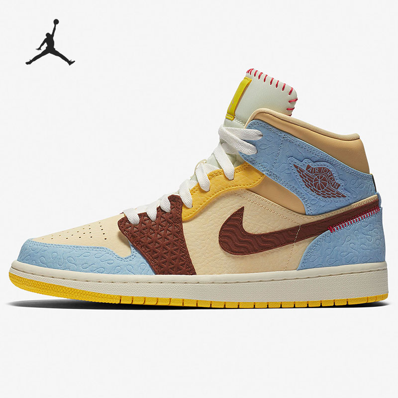 Nike/耐克正品 Jordan 1 Mid AJ1男子高帮篮球鞋CU2803-200