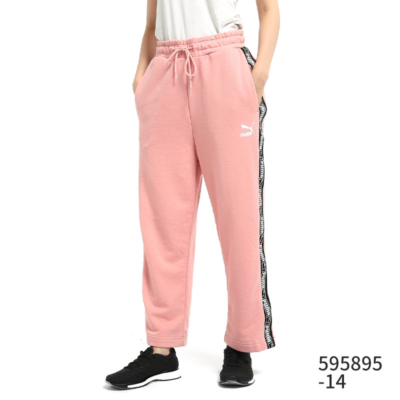 PUMA/彪马正品阔腿裤新款女子常规直筒运动休闲裤串标长裤 595895