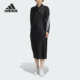 DRESS女士侧开叉长袖 Adidas SGY 连衣裙JF6666 阿迪达斯正品