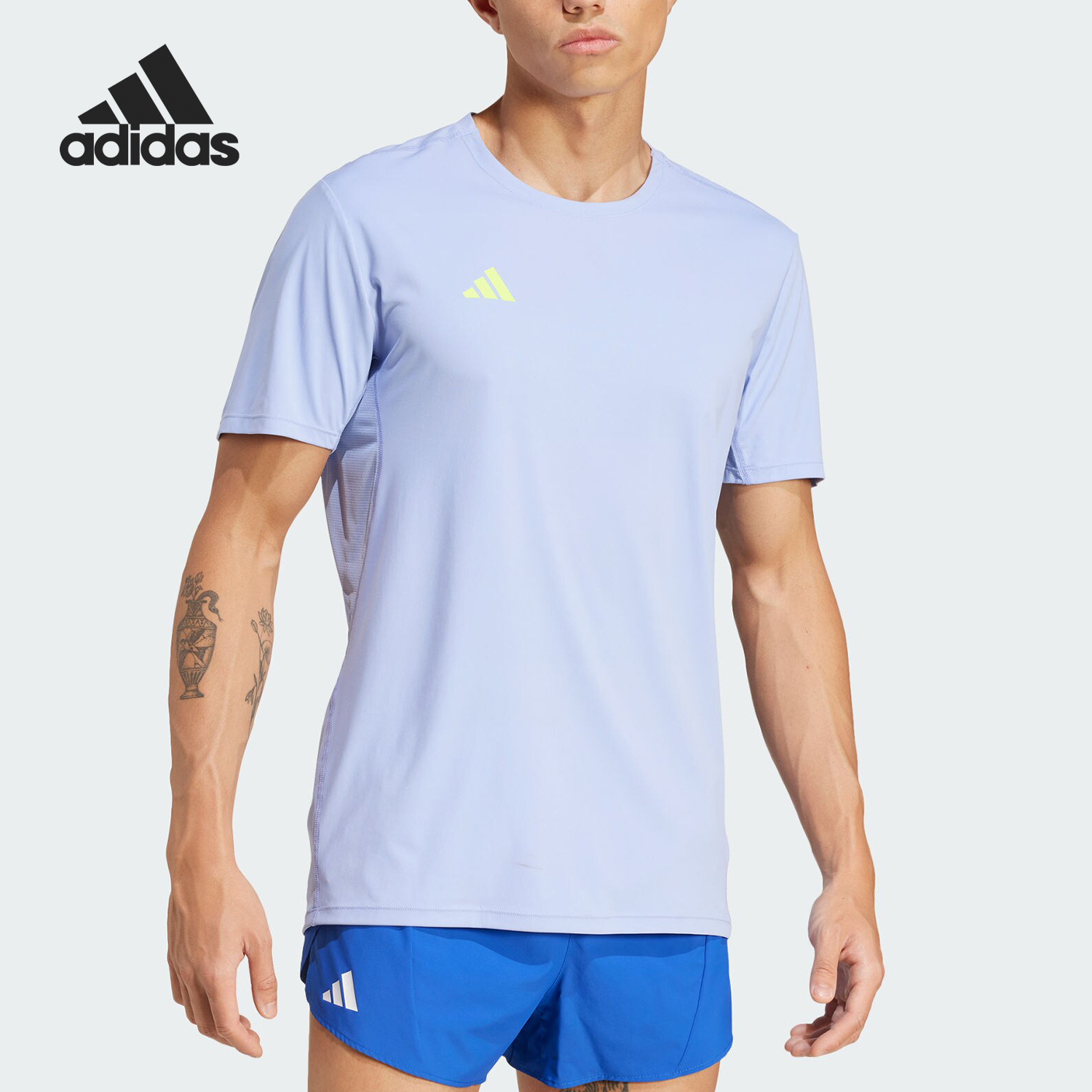 Adidas/阿迪达斯官方正品新款男士透气圆领跑步运动短袖IX2842