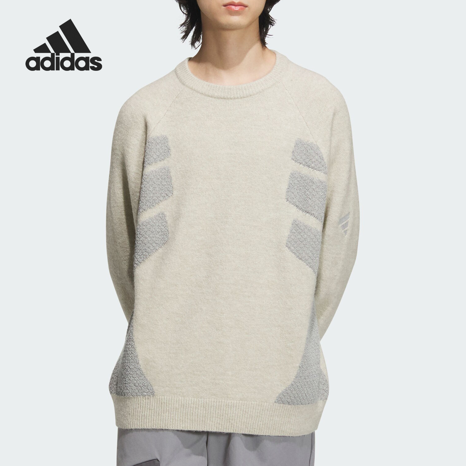 Adidas/阿迪达斯正品FUSTL P CREW2男士保暖柔软针织衫JW6684