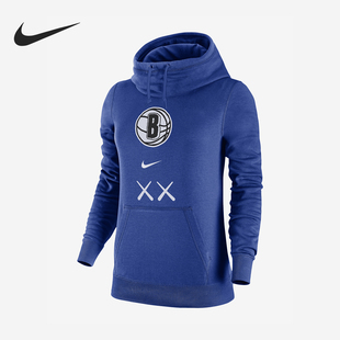 Nike/耐克正品布鲁克林篮网队女士NBA篮球连帽卫衣FB4916-495