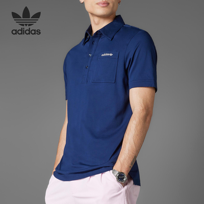 Adidas/阿迪达斯正品三叶草男士翻领运动透气高尔夫POLO衫JH3851