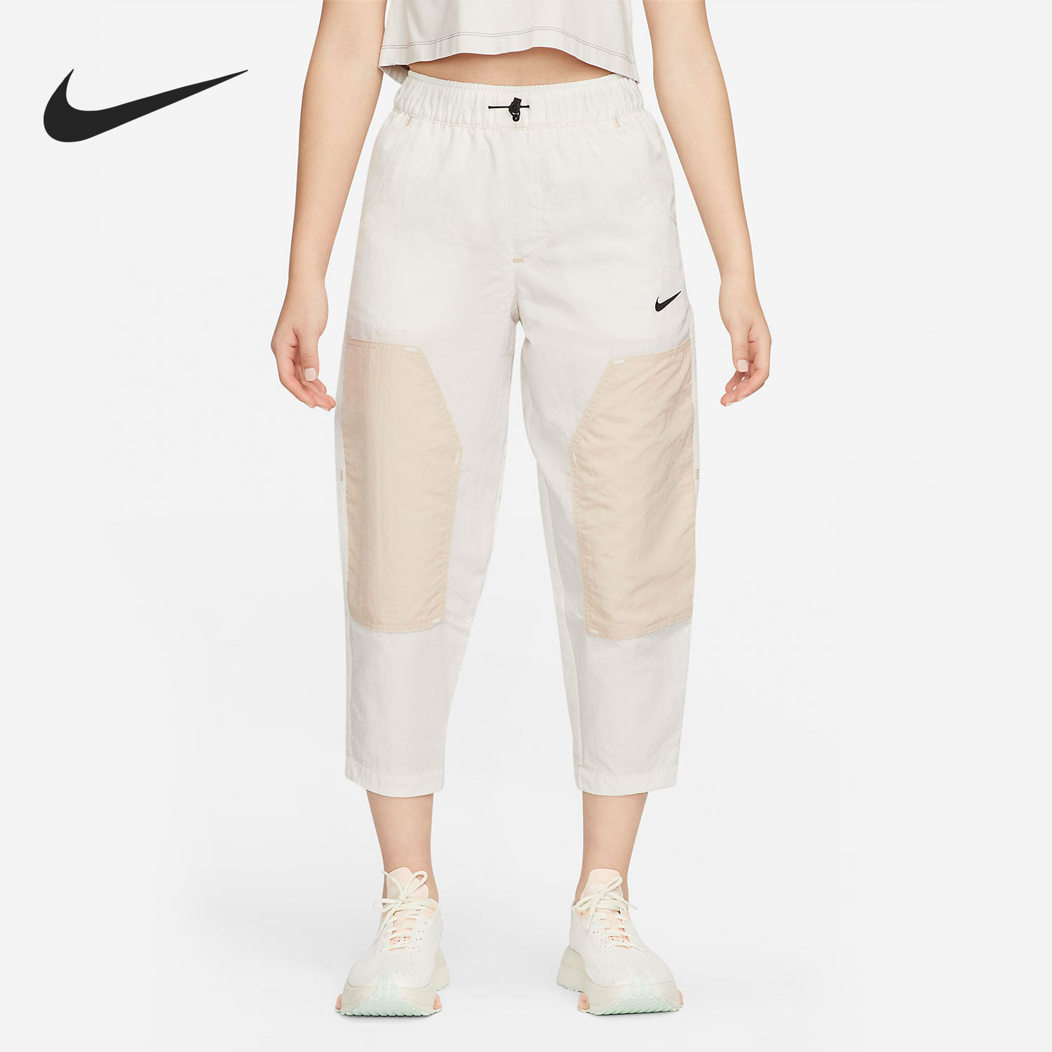 耐克女子梭织高腰工装九分裤