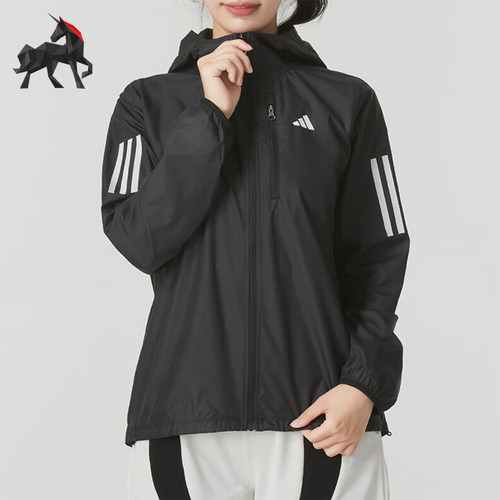 阿迪达斯女士梭织连帽夹克外套