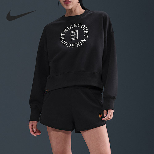 Nike/耐克正品Court Heritage女士休闲针织加绒运动衫HJ8989-010
